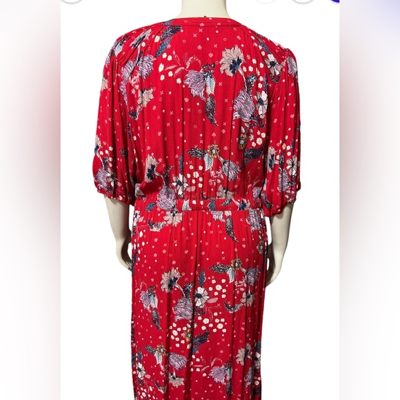 Nurture by Westbound Plus Sz 2X High-Low V-Neck Elbow Sleeve Shift Midi … - Picture 9 of 13